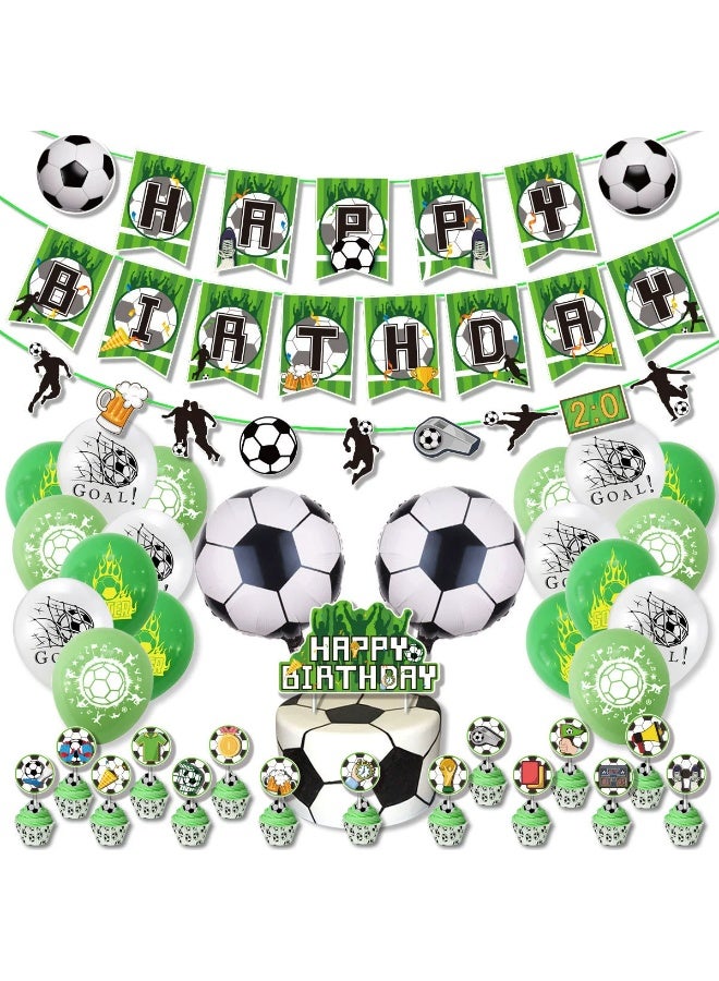 NexusTek Soccer World Cup Party Decorations Balloon Arch Kit with Celebration Banner, Cake Topper, Hanging Decor for Sports Theme Birthday Graduation Backdrop - Image 1